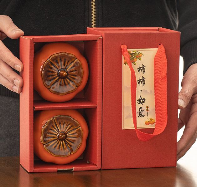 Подарунковий набір чаю Хурма з імператорського саду Молочний Улун та Лапсанг Сушонг 100г, Китай id_8624 фото
