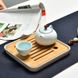 Чабань бамбукова (столик) для чайної церемонії з білим піддоном 20х20х2.5см, Китай id_3724 фото 5