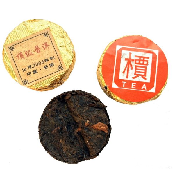 Чорний чай Шу Пуер Золото Юньнані 2003 рік міні точа 5шт по 7г, Китай id_2509 фото