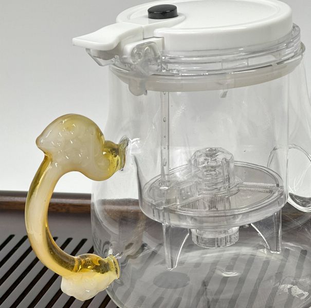 Чайник-заварник для чаю Тіпод Квітучий камінь із жаростійкого скла 650мл, Китай id_8954 фото