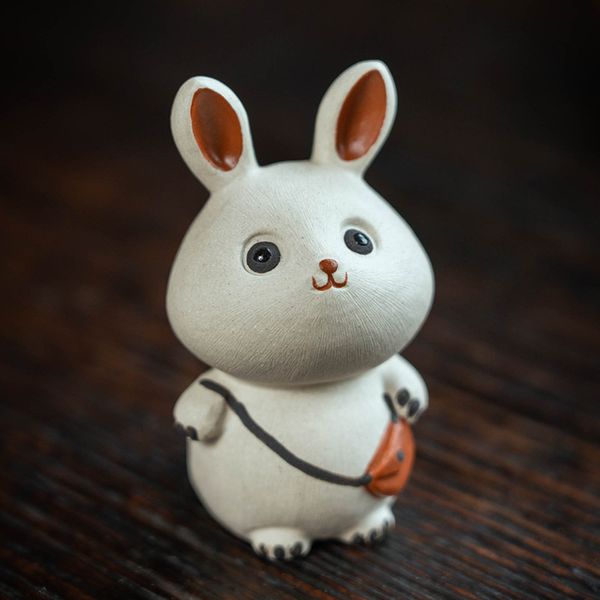 Фігурка Чайний вихованець "Кролик, що завжди перемагає" для чайної церемонії ісинська кераміка ручної роботи id_9190 фото