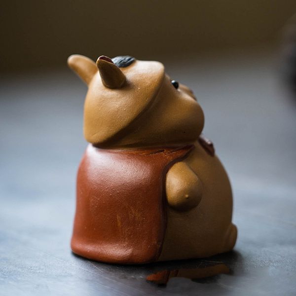 Фігурка Чайний вихованець "Кролик генерал" для чайної церемонії ісинська кераміка ручної роботи id_9191 фото
