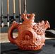 Чайник Дракон та фенікс з ісинської глини "Символ багатства, щастя та удачі" червоний 390 мл, Китай id_8858 фото 12