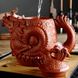 Чайник Дракон та фенікс з ісинської глини "Символ багатства, щастя та удачі" червоний 390 мл, Китай id_8858 фото 2