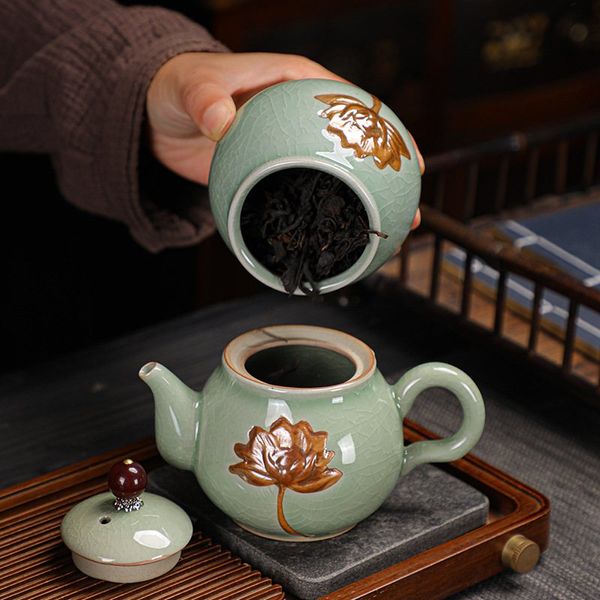 Чайний набір Лотос на крижаній глазурі в подарунковій упаковці, Китай id_8346 фото