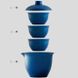 Дорожній набір посуду з кераміки гайвань і три піали темно-синій, Китай id_7982 фото 7