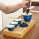 Дорожній набір посуду з кераміки гайвань і три піали темно-синій, Китай id_7982 фото 3