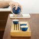 Дорожній набір посуду з кераміки гайвань і три піали темно-синій, Китай id_7982 фото 2