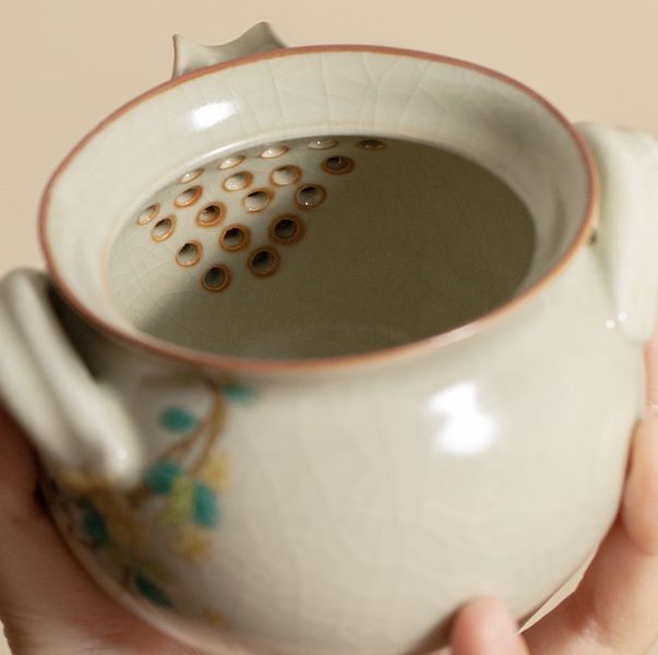 Чайник в стилі династії Сун "Щасливе кроленя" ручної роботи крижана глазур 200мл, Китай id_9087 фото