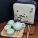 Набір посуду Нефрит для чайної церемонії дорожній на 4 персони з чабанью, Китай id_843 фото 1