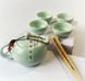 Набір посуду Нефрит для чайної церемонії дорожній на 4 персони з чабанью, Китай id_843 фото 4