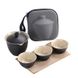 Дорожній набір посуду з кераміки гайвань і три піали чорний, Китай id_8840 фото 2