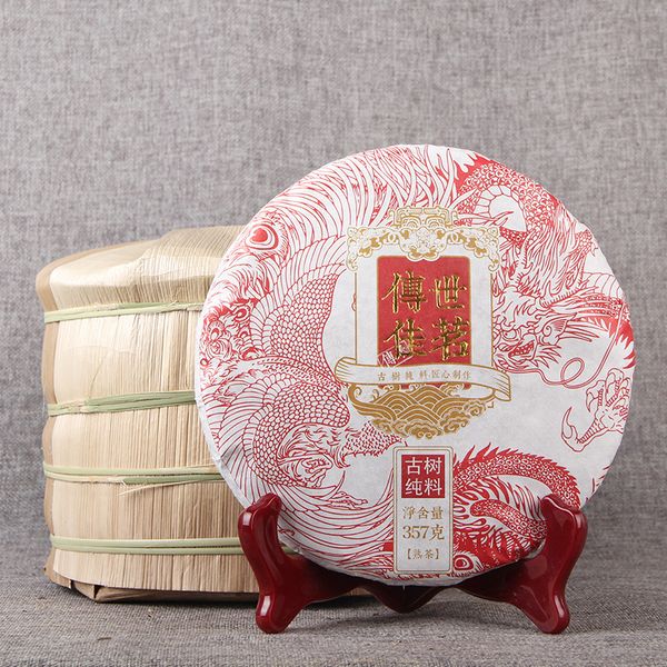 Чай Шу Пуер Чайна реліквія високоякісний весняний зі стародавніх дерев в подарунковій упаковці 357г, Китай id_9031 фото